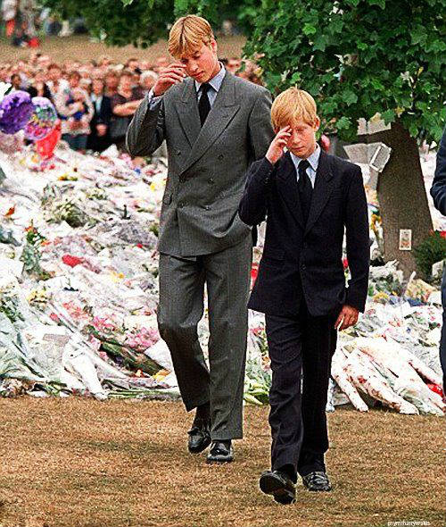 Prince Harry at mothers funeral