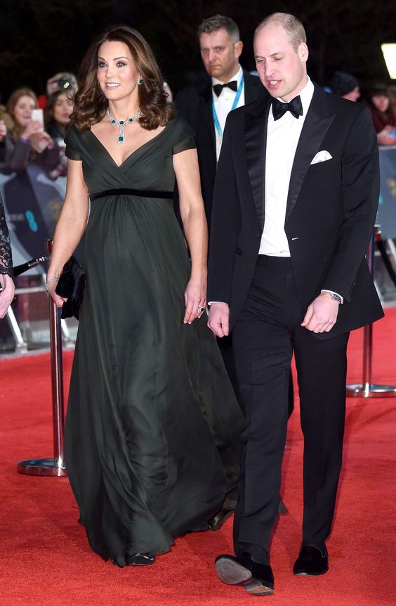 Kate Middleton and Prince William Red Carpet in Deep Green Amid BAFTA's