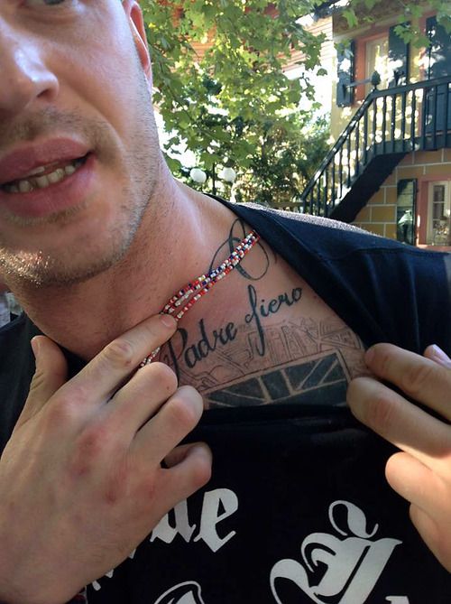 Tom Hardy tattoo 'Padre Fiero'