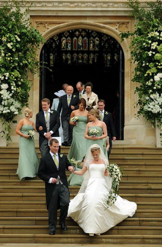 Peter Phillips and his bride, Autumn, another royal couple that married at Windsor Castle.