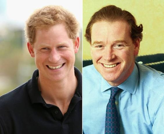 Prince Harry and Hewitt side-by-side sporting very similar facial features