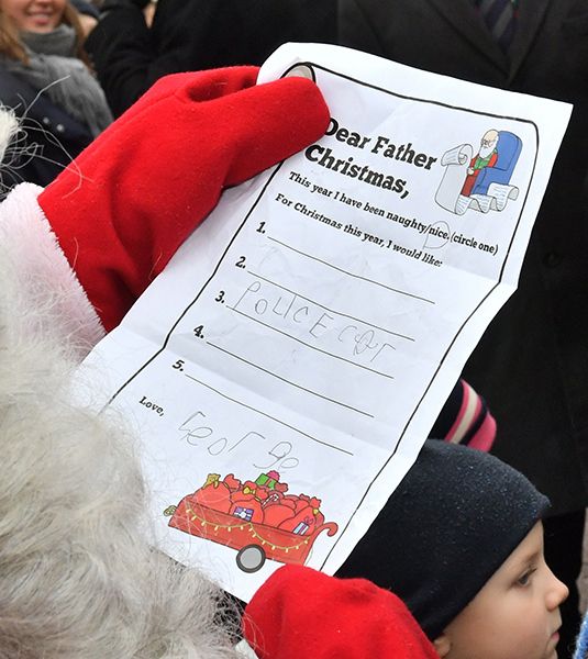 Prince William has given Santa an adorable handwritten letter from his son Prince George