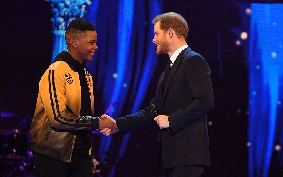 Prince Harry with Donel Mangrna - Queen's 92nd birthday celebrations