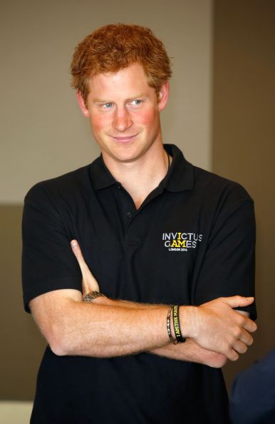 Prince Harry with his bracelet 