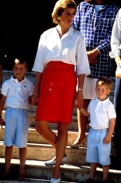 Princess Diana with Prince William & Prince Harry