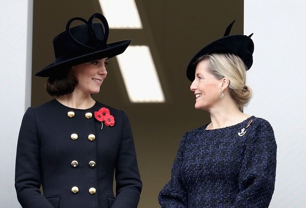 Catherine, Duchess of Cambridge and Sophie, Countess of Wessex during the annual Remembrance Sunday memorial in 2017