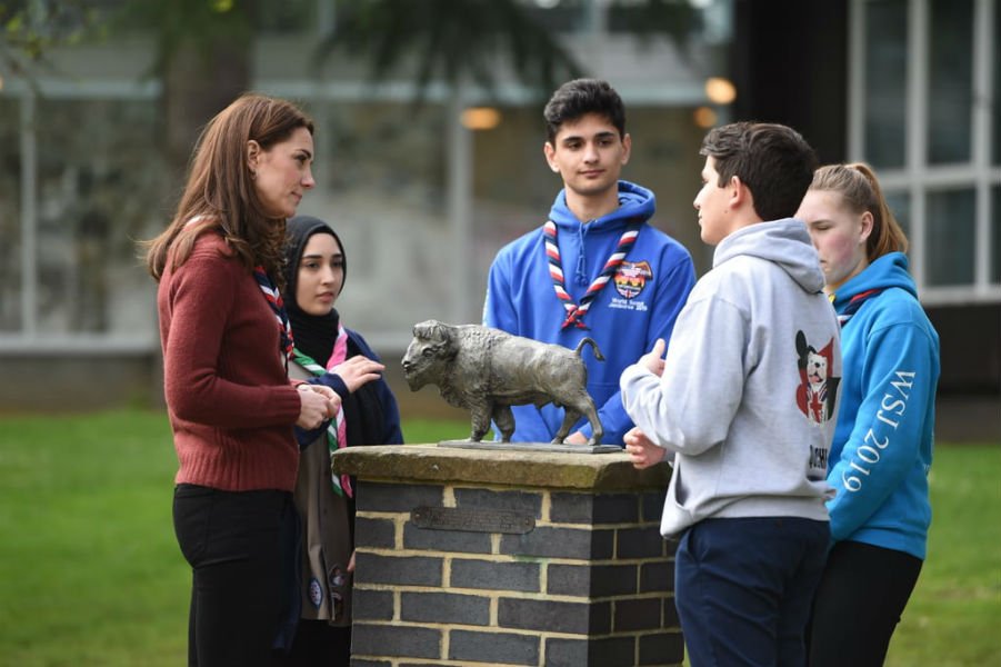 Kate Middleton visit to the Scouts headquarters in the eastern edge of London 