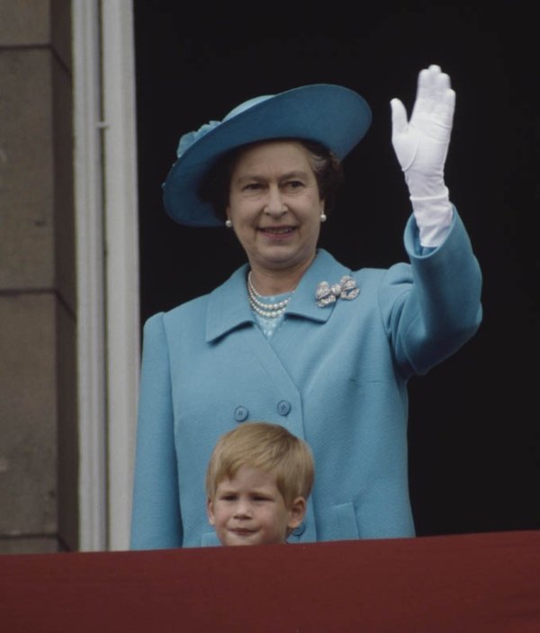 Queen Elizabeth II with Prince Harry