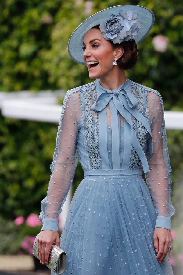 Kate Stuns In Sheer Blue Dress At Royal Ascot With Prince William