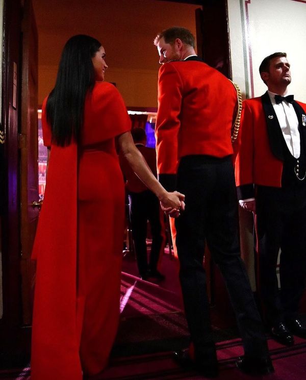 Harry And Meghan red dress at Mountbaten Festival of Music