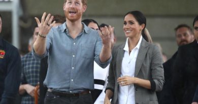 Meghan Markle and Prince Harry in the Rain