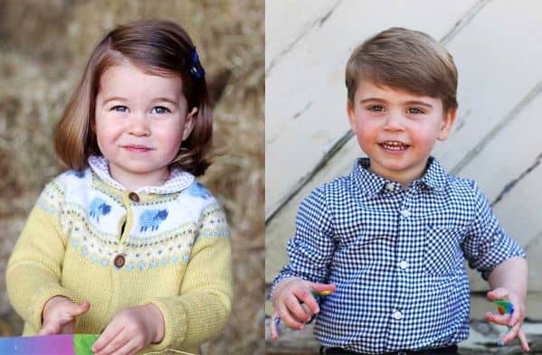 Princess Charlotte 2nd birthday portrait and Prince Louis 2nd birthday portrait