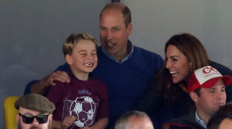 Prince William and Prince George Aston Villa football match