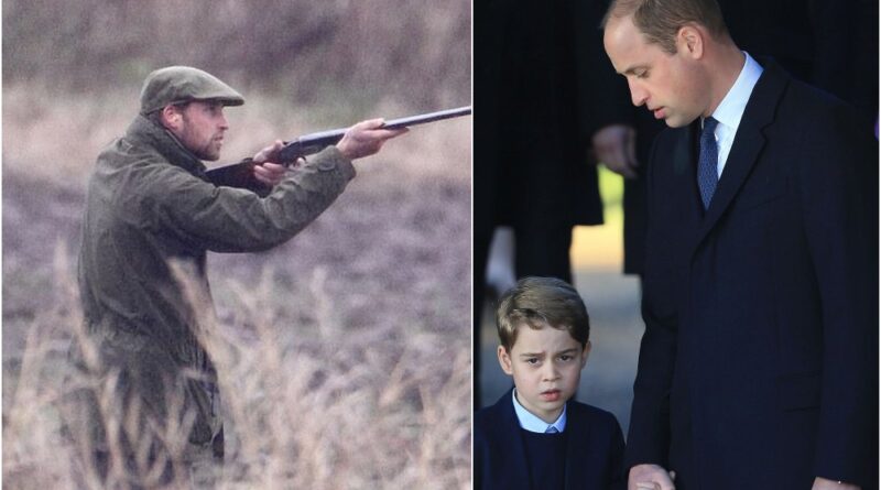 Prince George Watches Prince William On Scottish Grouse Shoot