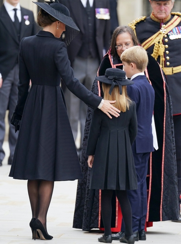 Catherine, Princess of Wales, Prince George & Princess Charlotte on the funeral of Queen Elizabeth II.