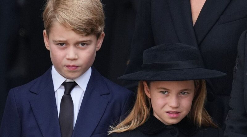 george and charlotte on queen funeral