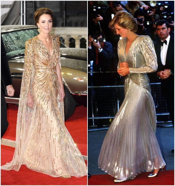 Kate Middleton and Princess Diana at world premiere of the James Bond