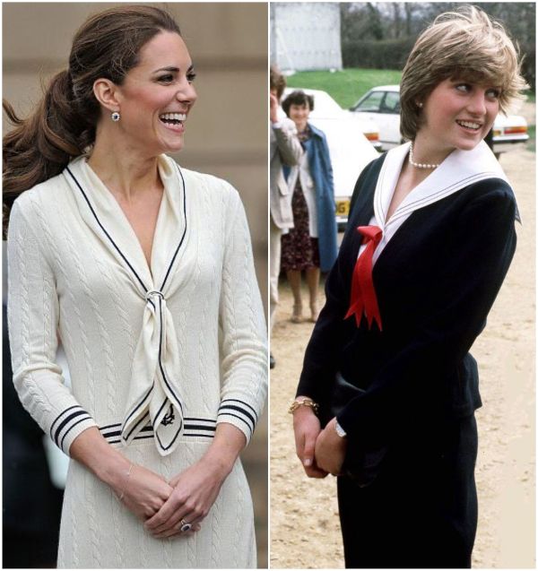 Kate Middleton and Princess Diana in a sailor suit