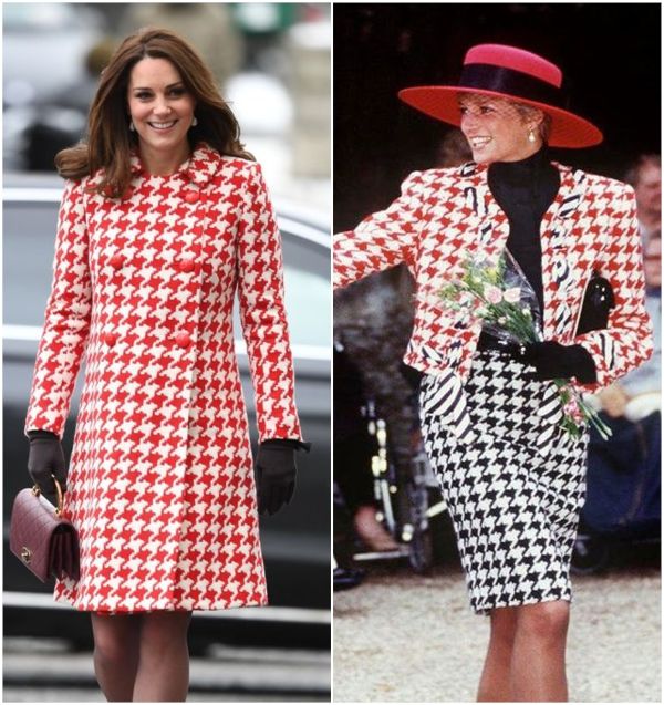 Kate Middleton and Princess Diana popped in a red and white