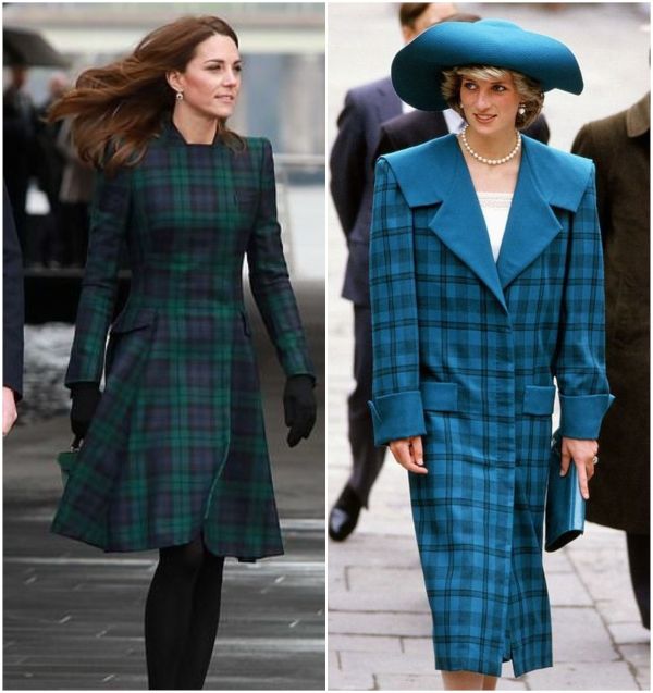 black watch tartan dres Kate Middleton and Princess Dianna
