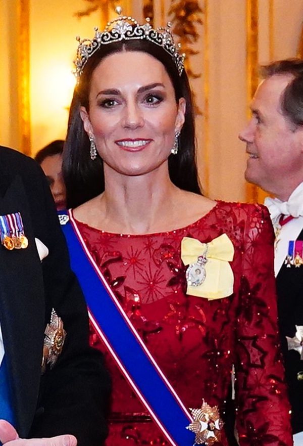 Princess Kate of Wales Diplomatic Reception Queen's brooch