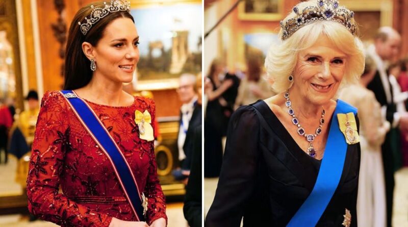 Princess Of Wales Kate Queen Consort Camilla Diplomatic Reception Queen's brooch