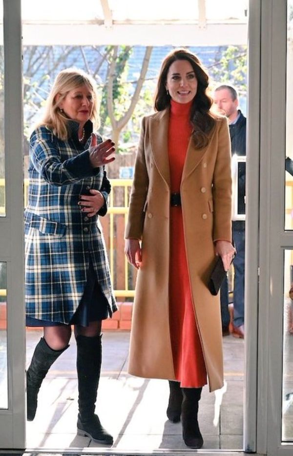 The Princess of Wales today as she visits Foxcubs Nursery in Luton Town