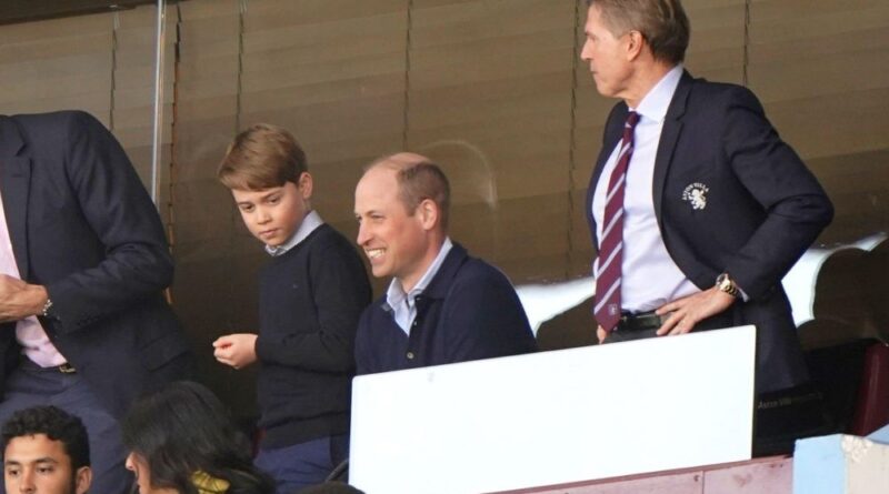Prince William Spotted With Prince George At Aston Villa Match