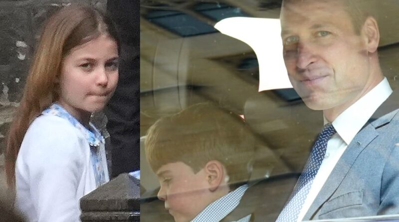 Princess Charlotte and Prince Louis participating in the Coronation rehearsal