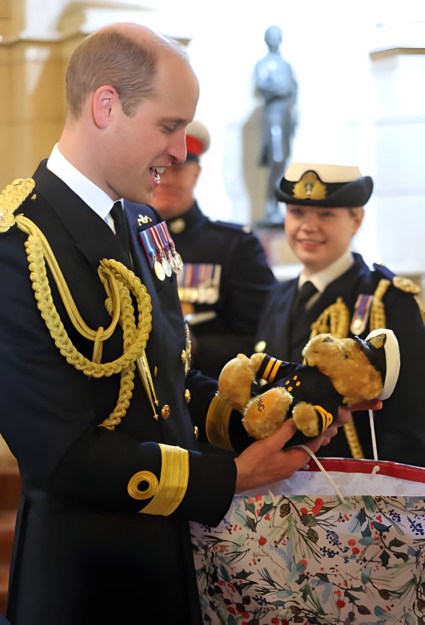 The Prince of Wales receives a Christmas gift