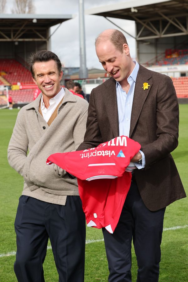 Prince William with american star and owner of Wrexham AFC Rob McElhenney