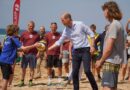 Prince William Plays Volleyball During Visit To Cornwall Beach